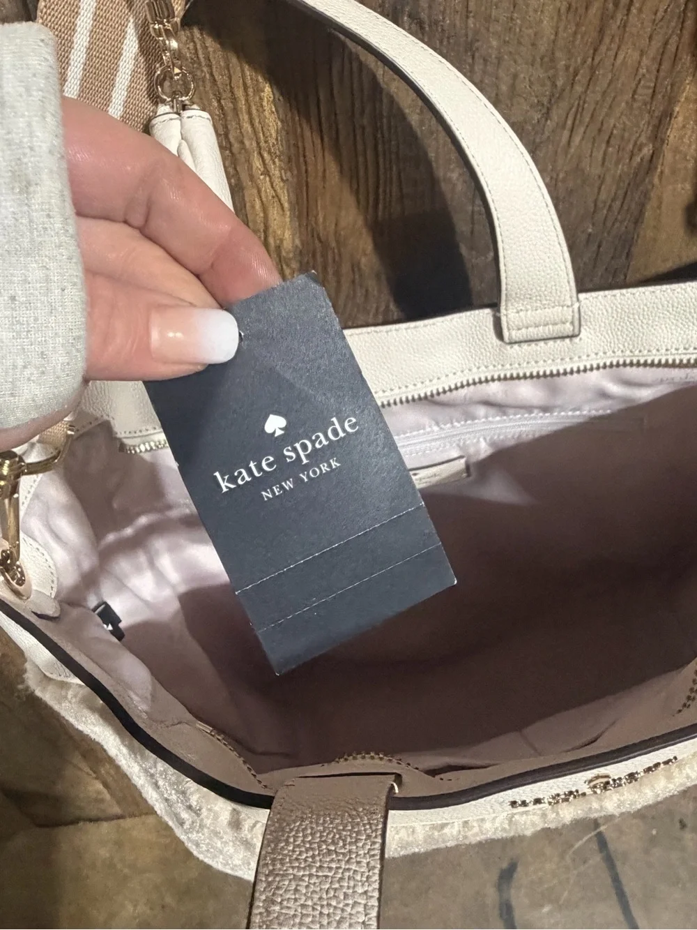 Kate Spade – Rosie Faux Shearling Satchel Crossbody Bag – Natural Multi – Sz. OS